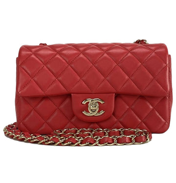 Chanel mini red classic bag