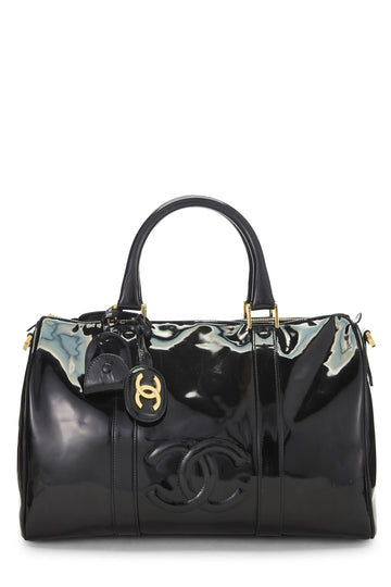 Chanel,  Black Patent Leather Boston, Black