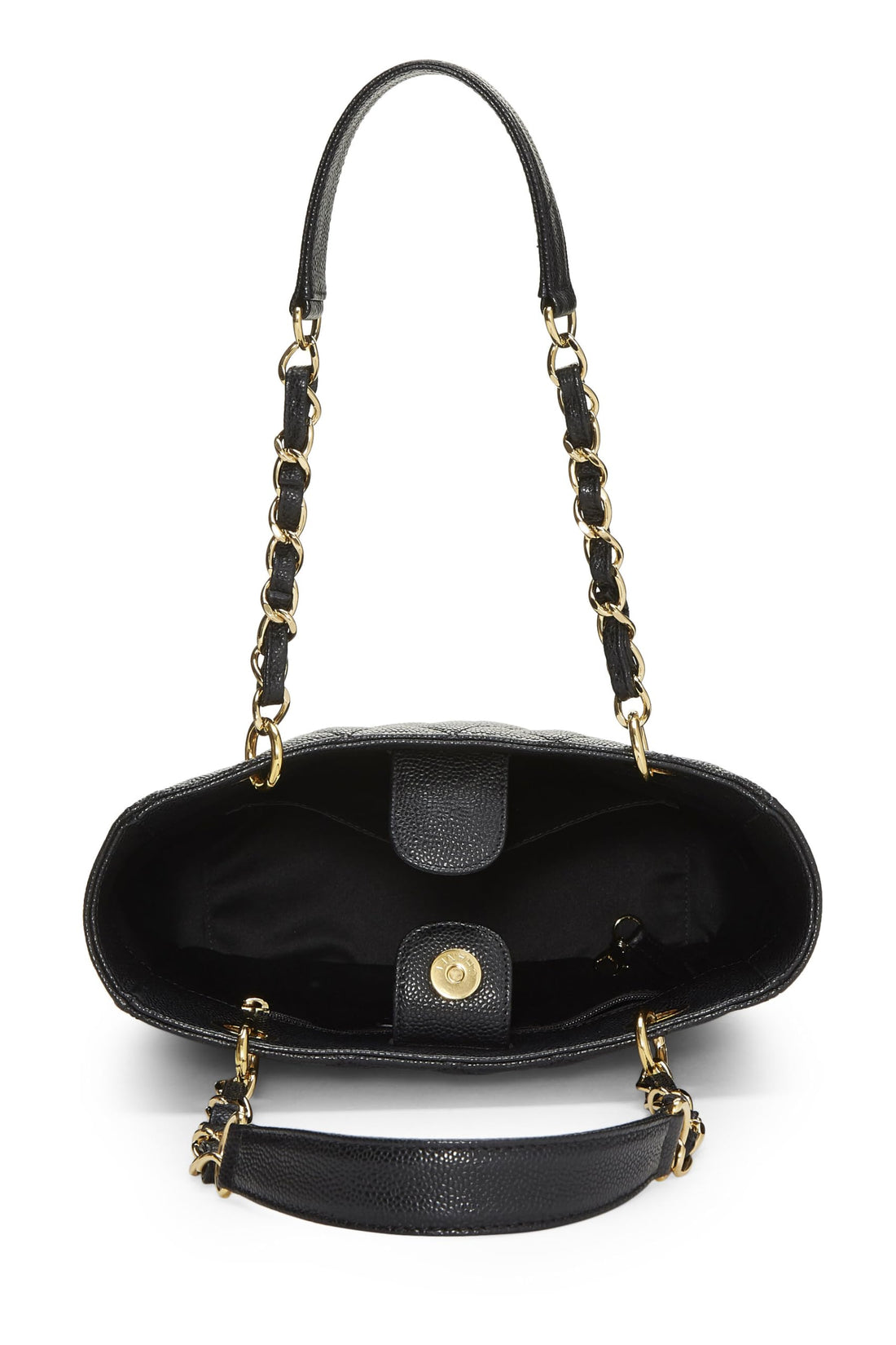 Chanel,  Black Quilted Caviar Petite Shopping Tote (PST), Black
