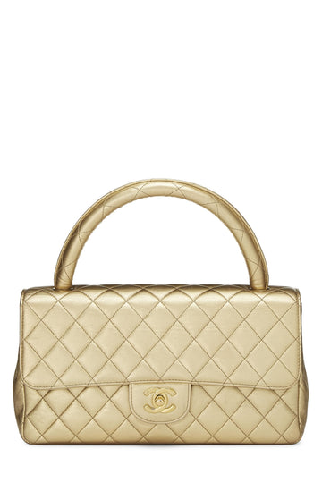 Chanel,  Metallic Gold Quilted Lambskin Kelly Flap Medium, Gold