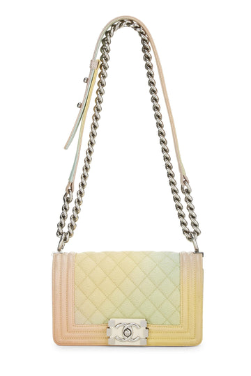 Chanel,  Rainbow Quilted Caviar Boy Bag Small, Multi