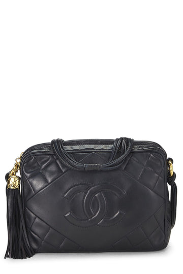 Chanel,  Navy Lambskin Diamond 'CC' Camera Bag Medium, Navy