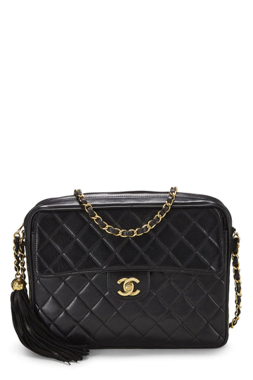 Chanel,  Black Quilted Lambskin Pocket Camera Bag Large, Black
