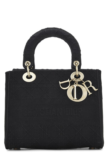 Dior, Black Cannage Canvas Lady D-Lite Medium, Black
