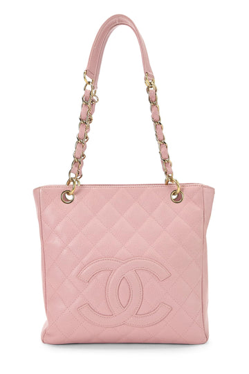 Chanel,  Pink Quilted Caviar Petite Shopping Tote (PST), Pink