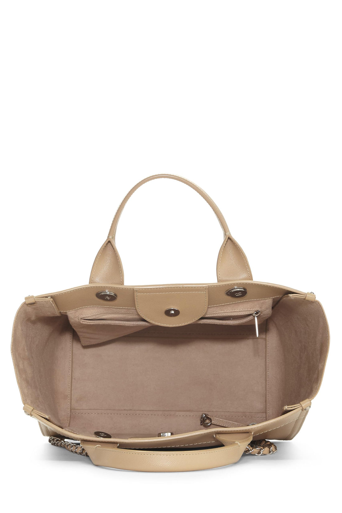 Chanel,  Beige Caviar Deauville Medium, Beige