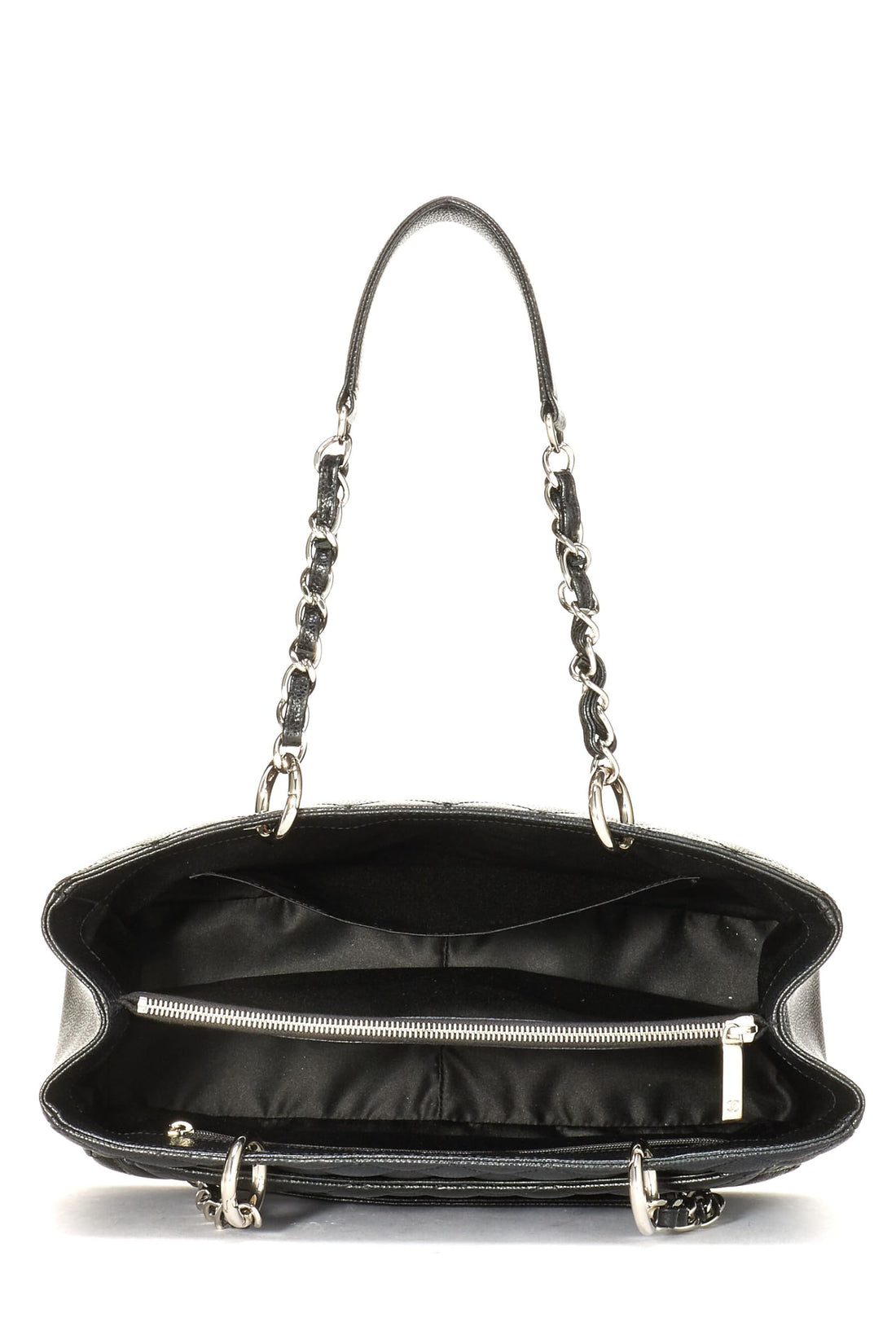 Chanel,  Black Quilted Caviar Grand Shopping Tote (GST), Black