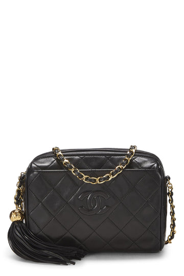 Chanel,  Black Lambskin Pocket Camera Bag Mini, Black