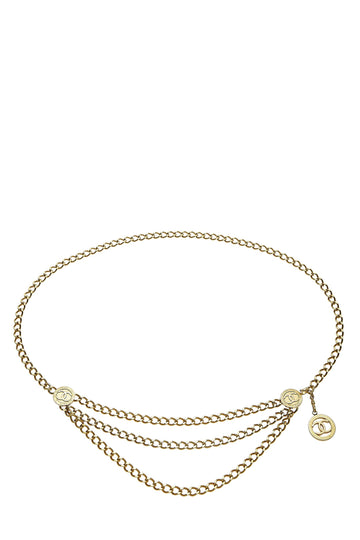 Chanel,  Gold Sunburst 'CC' Chain Belt 3, Gold