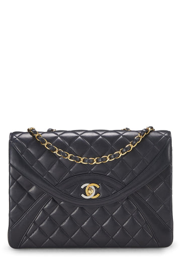 Chanel,  Navy Quilted Lambskin Paris Limited Flap Medium, Navy