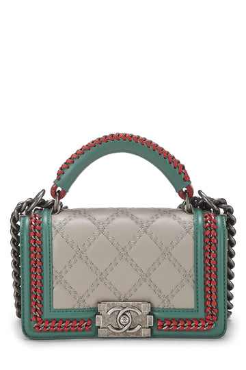Chanel,  Paris-Salzburg Multicolor Braided Around Top Handle Boy Bag Small, Multi