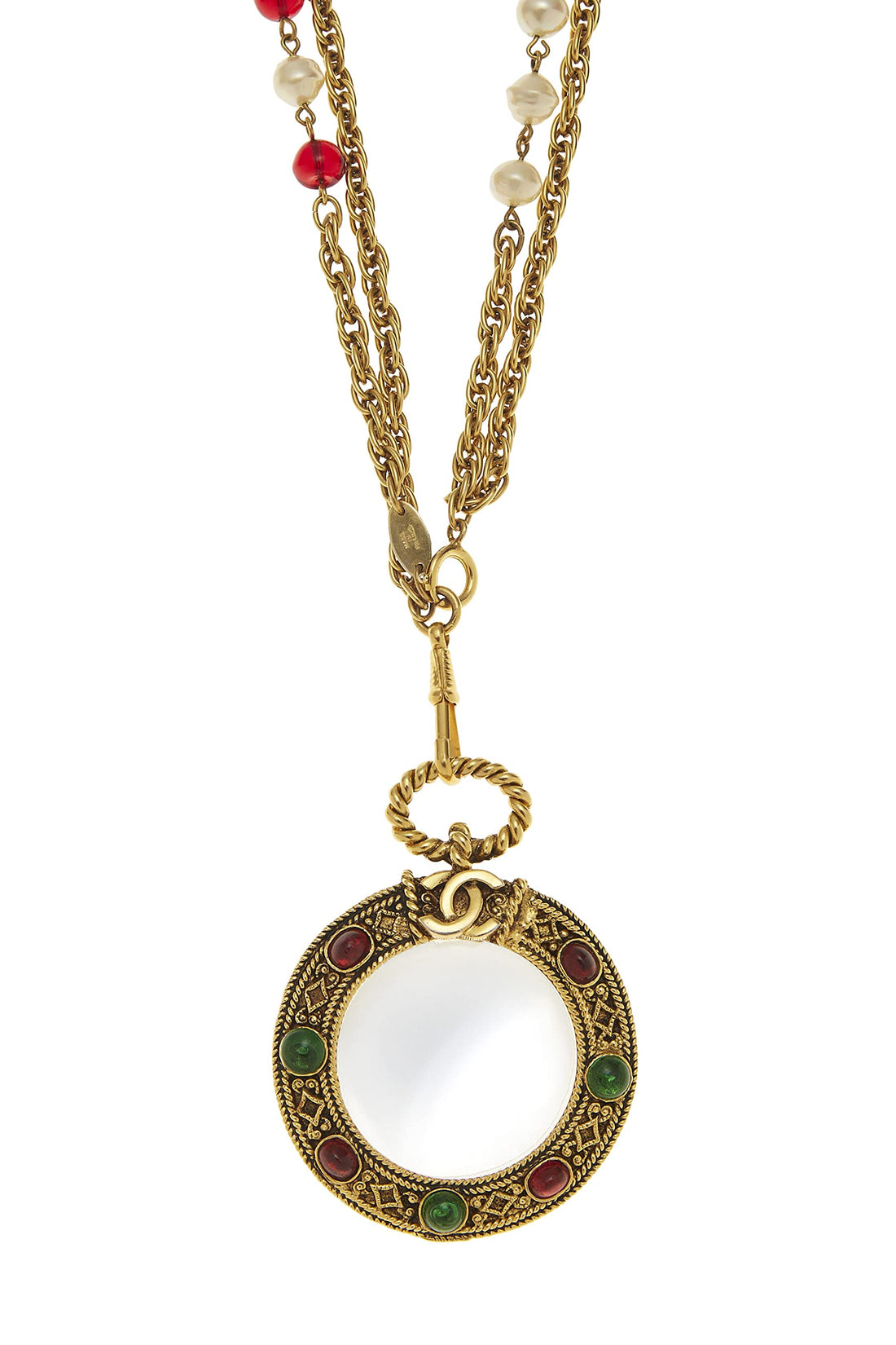 Chanel,  Gold & Multicolor Gripoix Loupe Necklace, Multi