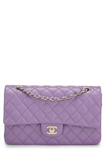 Chanel,  Purple Quilted Caviar Classic Double Flap Medium, Purple