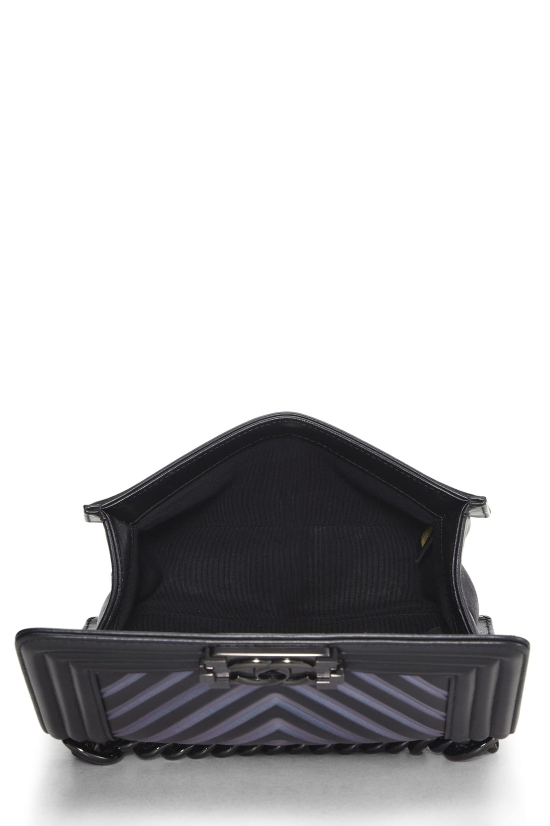 Chanel,  Black Chevron Lambskin Boy Bag Small, Black