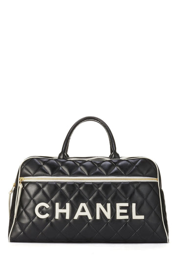 Chanel,  Black Quilted Calfskin Bowler Large, Black
