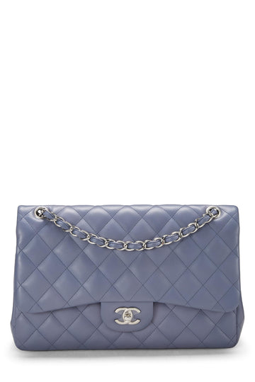 Chanel,  Purple Quilted Lambskin New Classic Double Flap Jumbo, Purple