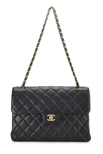 Chanel,  Black Quilted Lambskin Double Sided Classic Flap Jumbo, Black