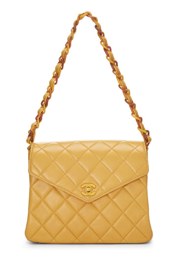 Chanel,  Orange Quilted Lambskin Envelope Flap Shoulder Bag, Orange