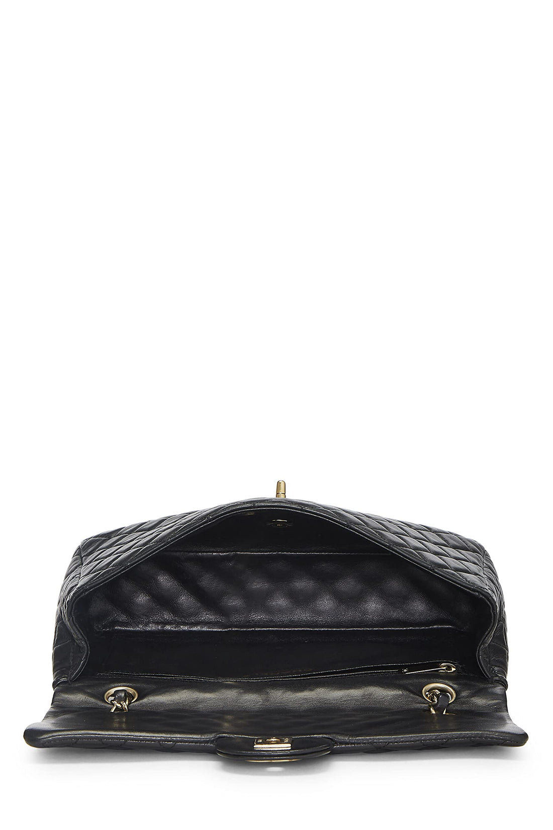 Chanel,  Black Quilted Lambskin Valentine Single Flap Medium, Black
