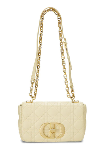 Dior, Yellow Cannage Calfskin Caro Bag Small, Yellow