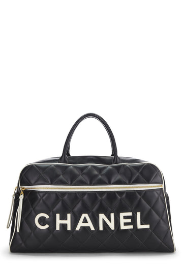 Chanel,  Black Quilted Calfskin Bowler Large, Black