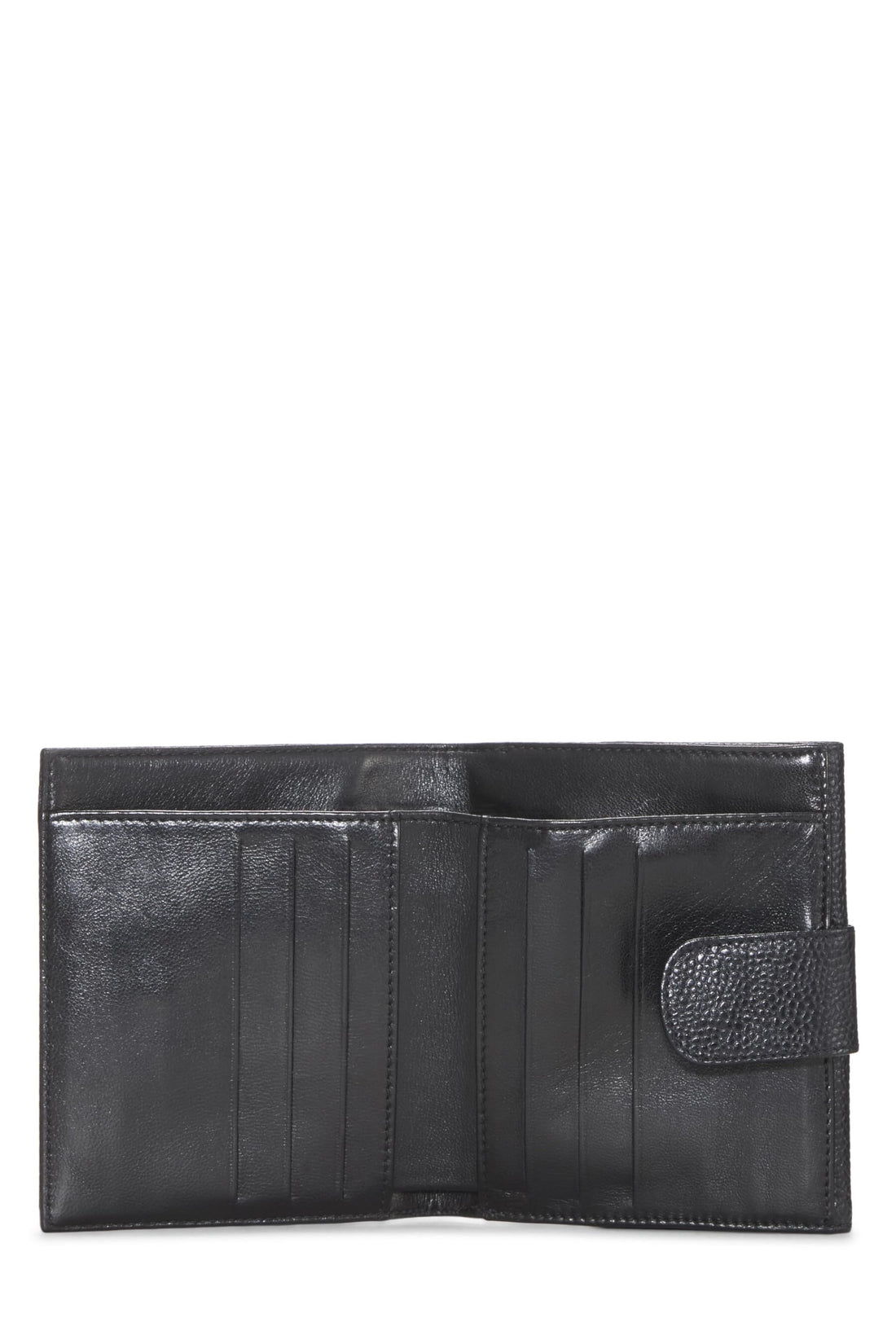 Chanel,  Black Caviar Timeless 'CC' Compact Wallet, Black
