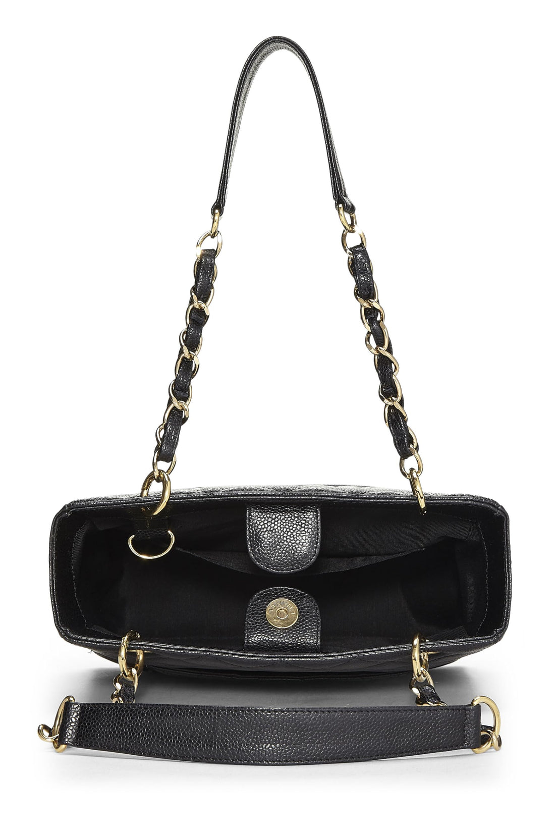 Chanel,  Black Quilted Caviar Petite Shopping Tote (PST), Black