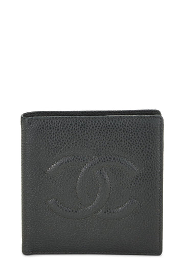 Chanel,  Green Caviar Timeless 'CC' Compact Wallet, Green