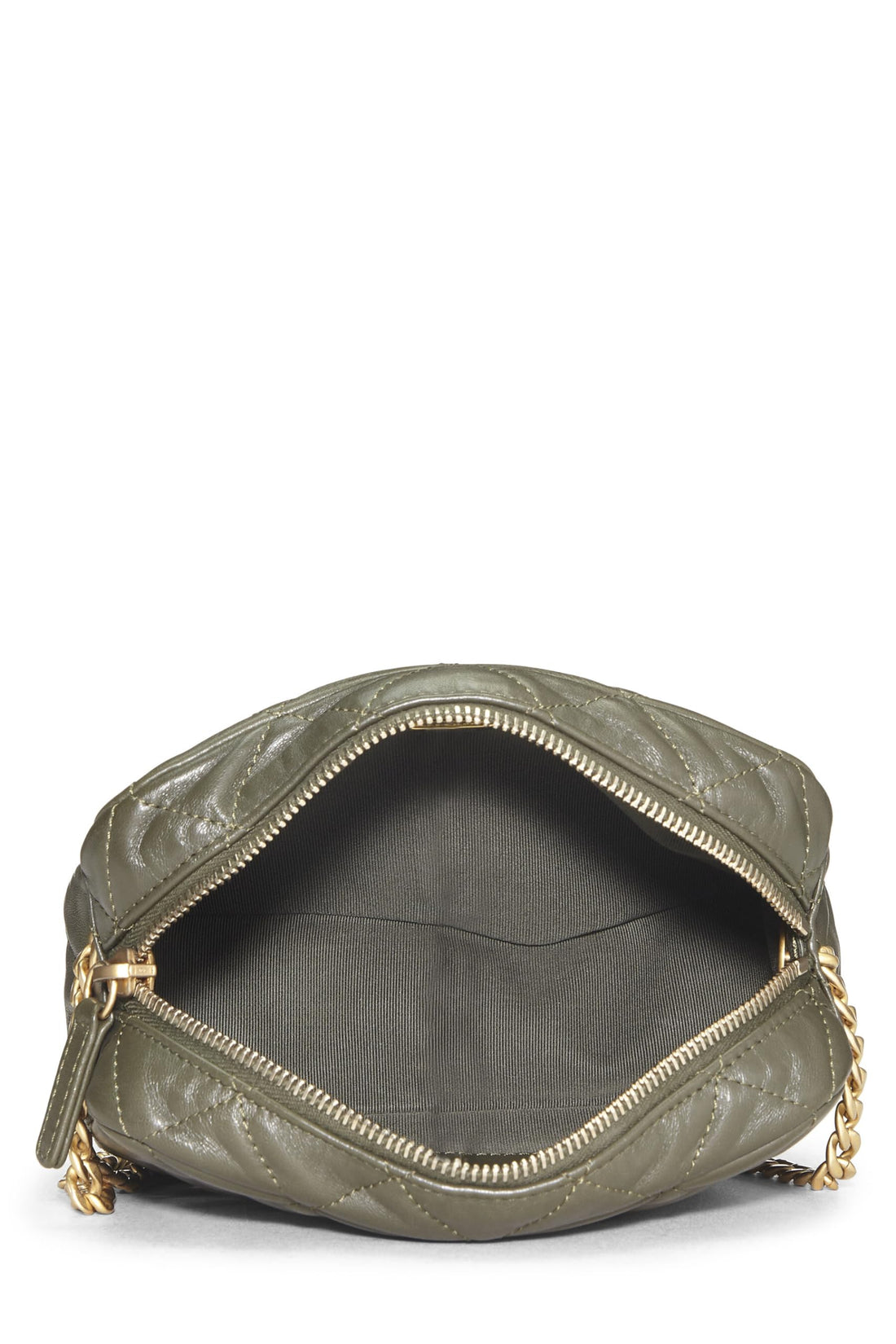 Chanel,  Green Lambskin Diamond 'CC' Camera Bag Mini, Green