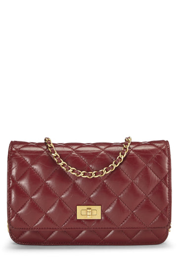 Chanel,  Red Quilted Calfskin Reissue Wallet-On-Chain (WOC), Red
