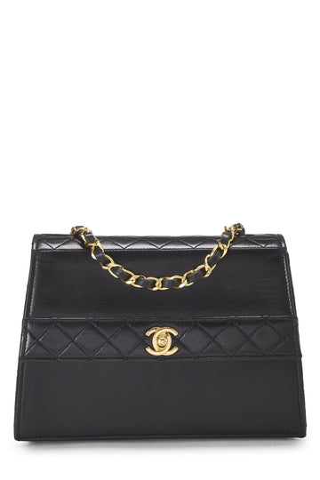 Chanel,  Black Quilted Lambskin Trapezoid Bag, Black
