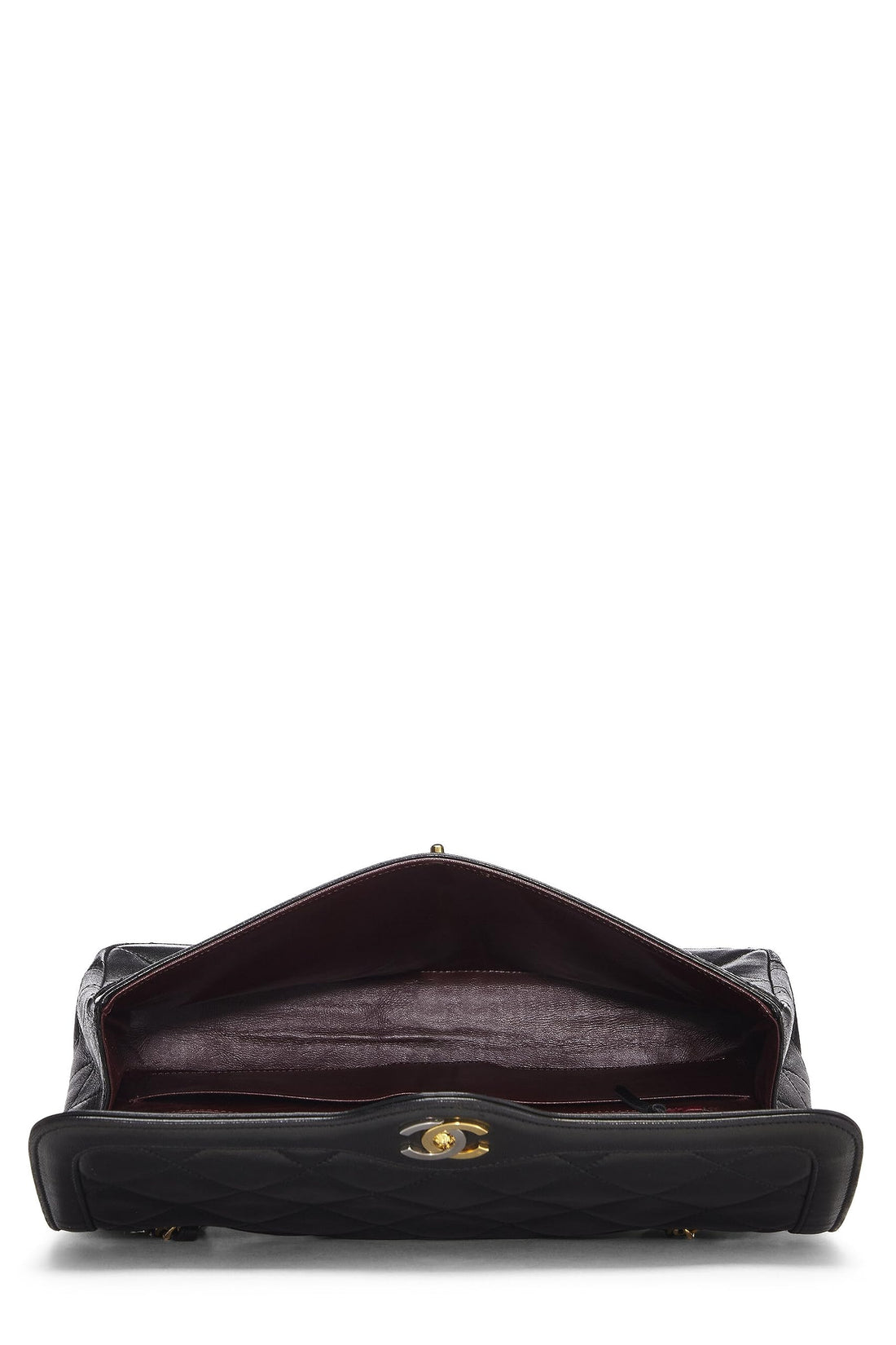 Chanel,  Black Quilted Lambskin Paris Limited Double Flap Jumbo, Black