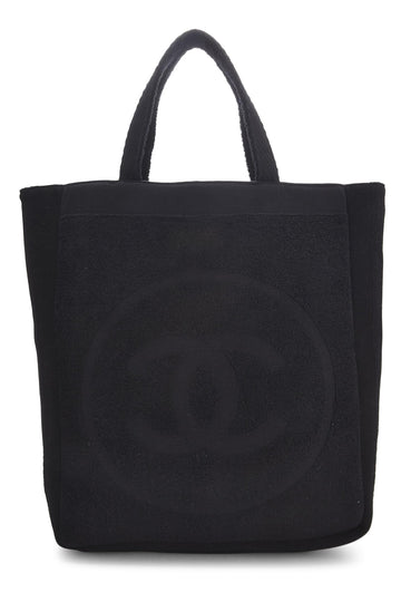 Chanel,  Black Terry Cloth 'CC' Beach Set, Black
