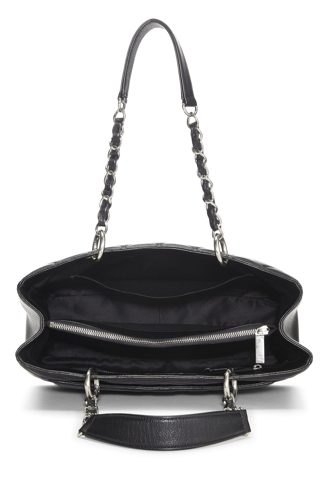Chanel,  Black Quilted Caviar Grand Shopping Tote (GST), Black