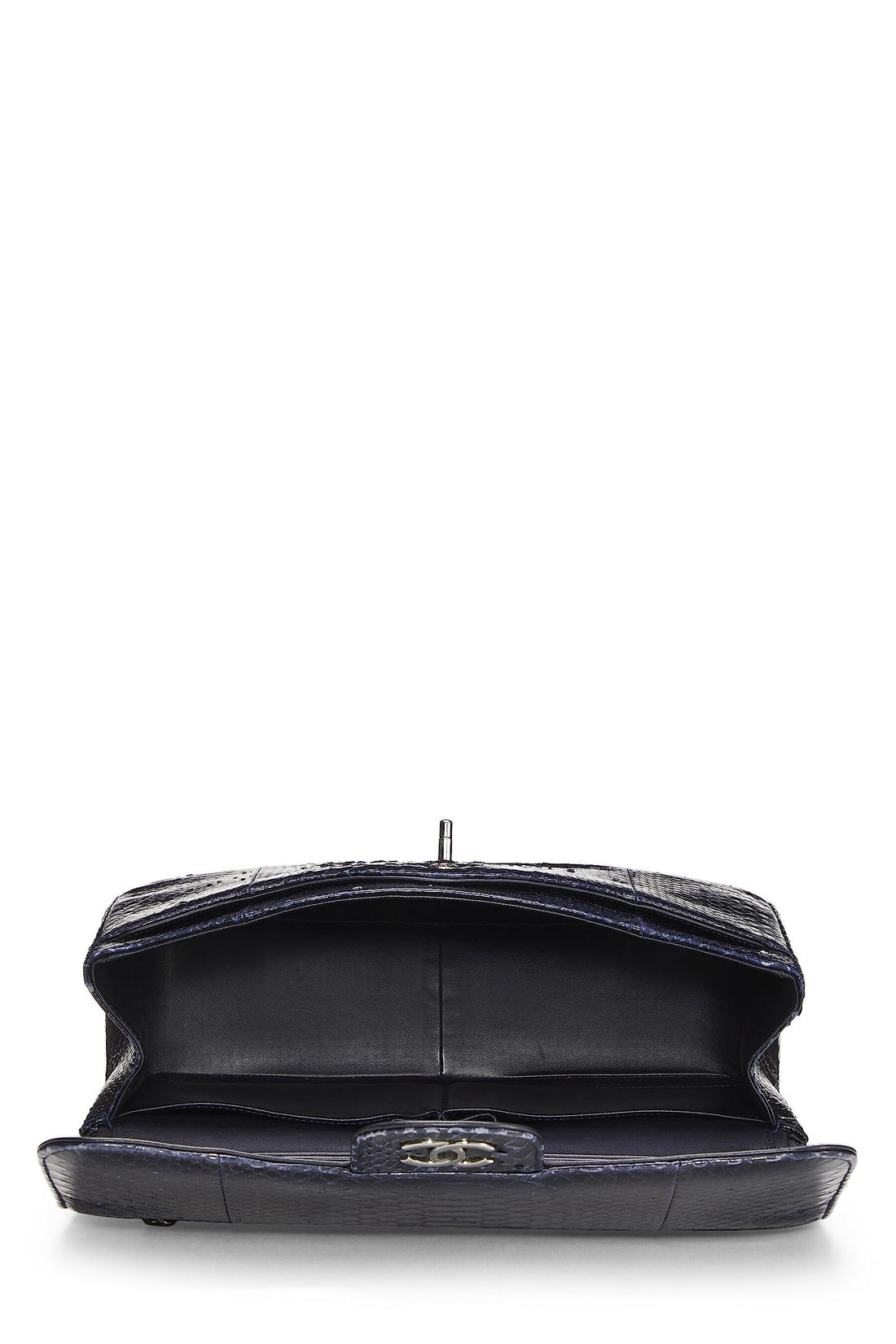Chanel,  Navy Python New Classic Double Flap Jumbo, Navy