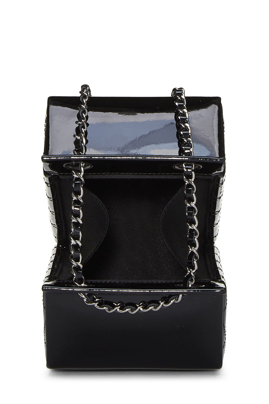 Chanel,  Black Patent Leather Milk Carton Bag, Black