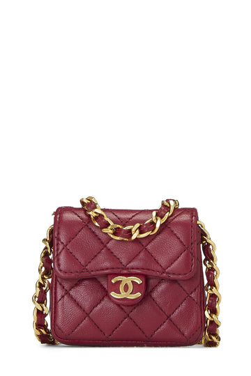 Chanel,  Pink Quilted Lambskin Half Flap Micro, Pink