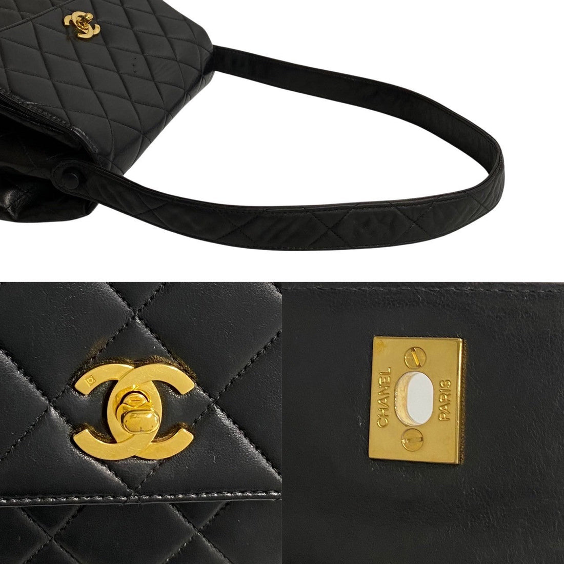 Chanel Quilted CC Flap Shoulder Bag Leather Shoulder Bag in Good condition
