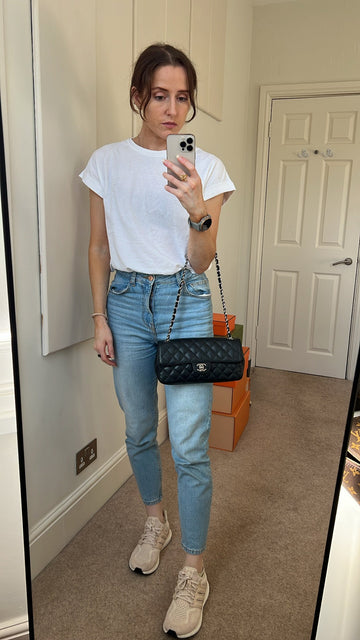 Chanel East West Flap in Black Caviar Silver Hardware