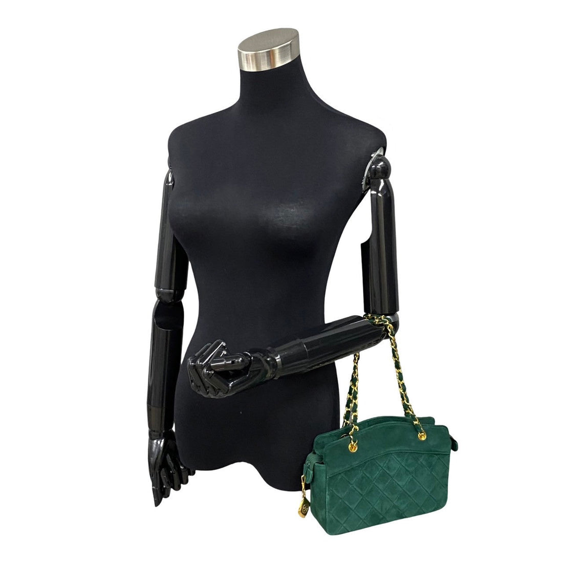 Chanel Quilted Suede Chain Handbag Suede Handbag in Good condition