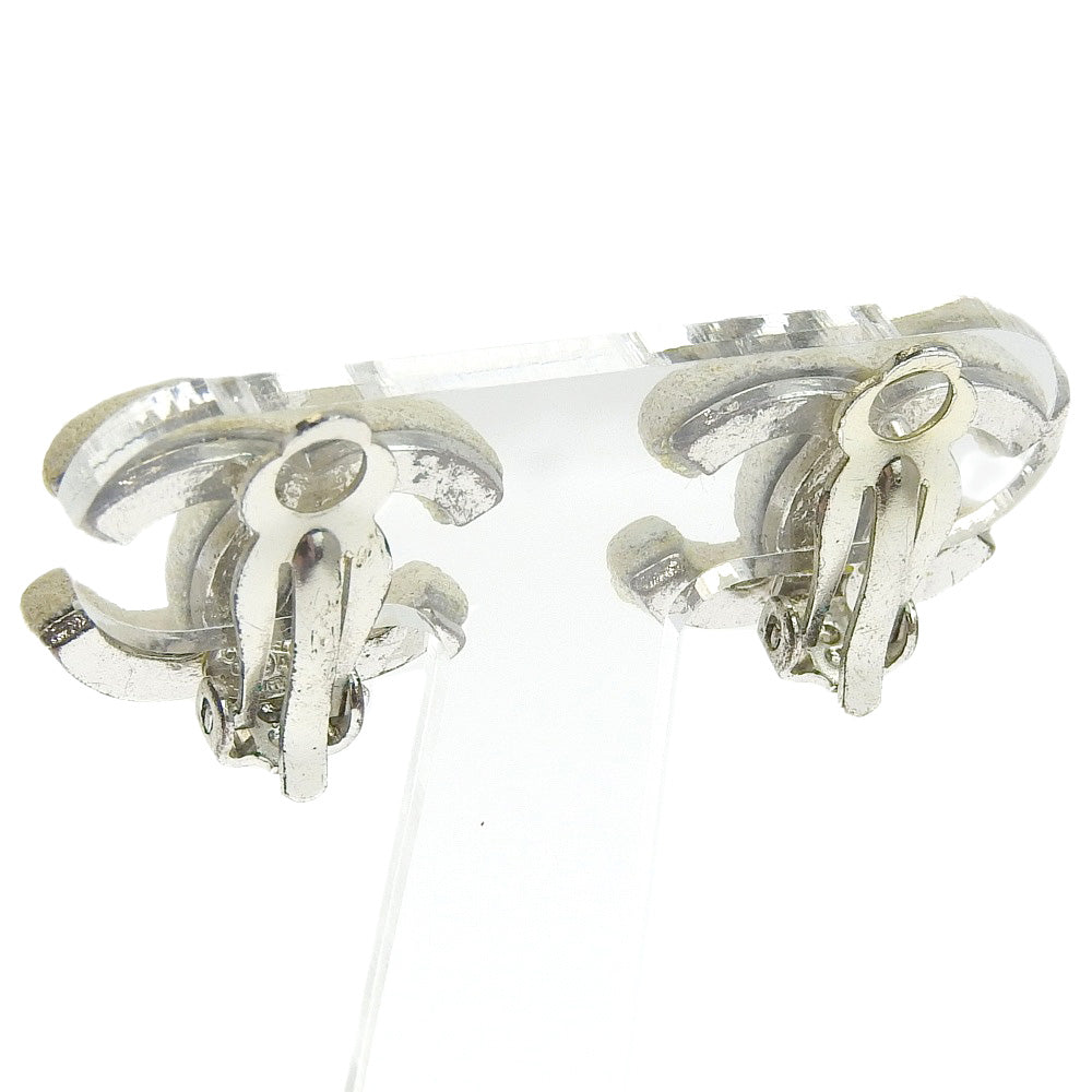CHANEL Earring metallic White COCO Mark Women Used