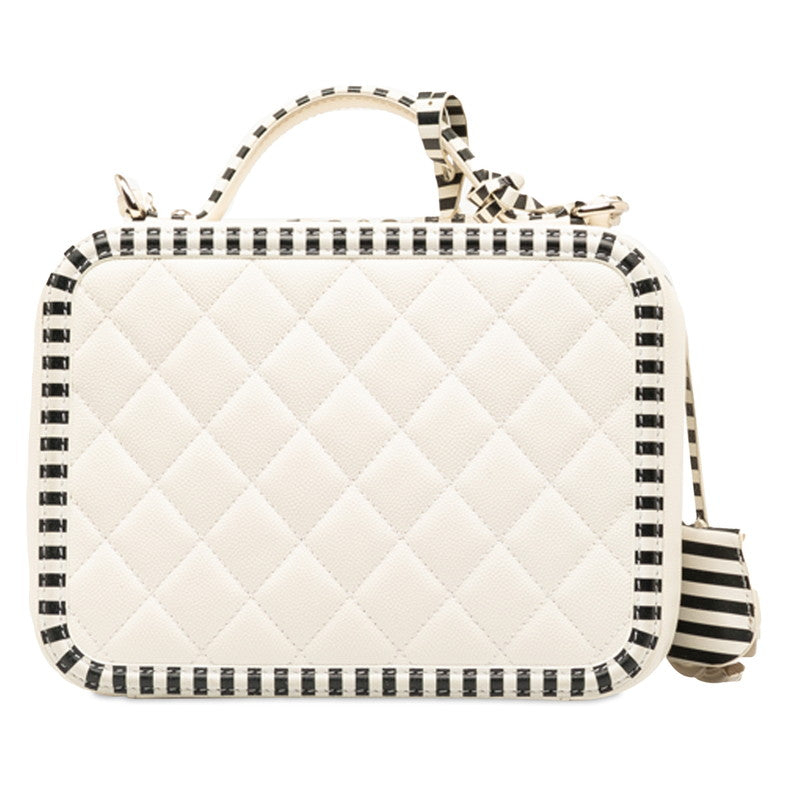 Chanel CC Filigree Vanity Case Leather Shoulder Bag in Excellent condition