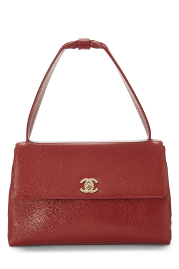 Chanel,  Red Caviar Handbag Small, Red