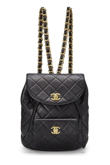 Chanel,  Black Quilted Lambskin 'CC' Classic Backpack Medium, Black