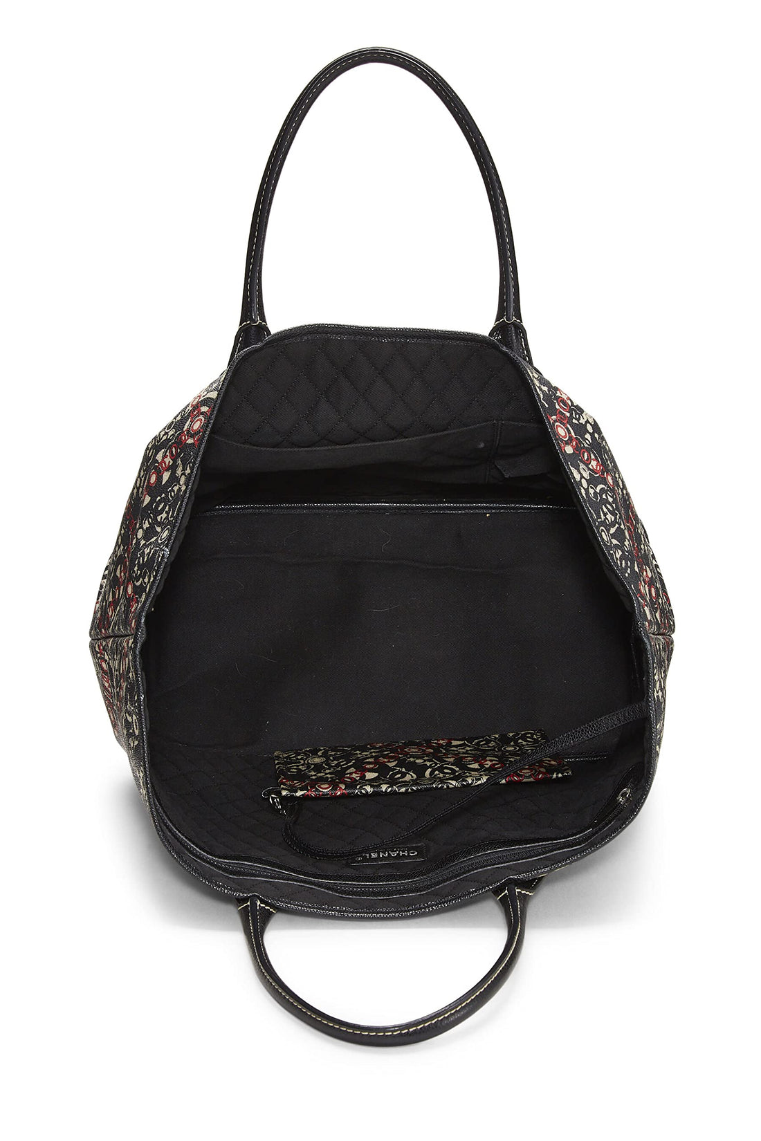 Chanel,  Black Coated Canvas Optic Coco Tote, Black