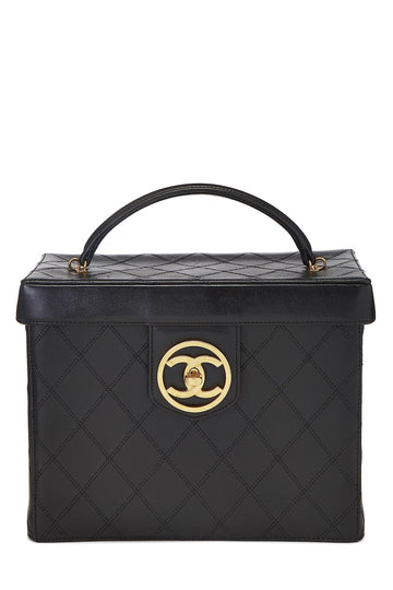 Chanel,  Black Lambskin Circle 'CC' Vanity Large, Black