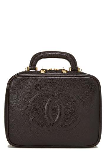 Chanel,  Brown Caviar Lunch Box Vanity, Brown