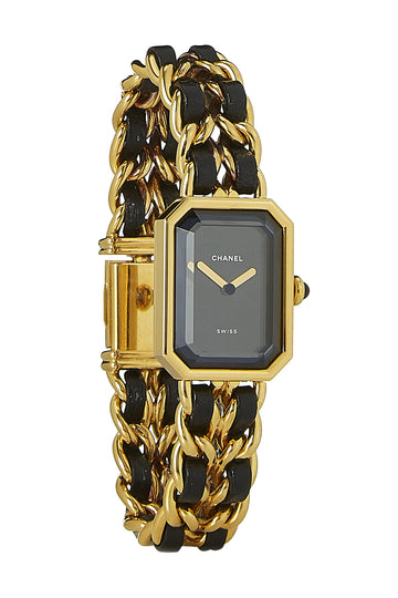 Chanel,  Black & Gold Premiere Watch Medium, Black