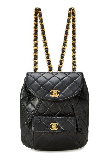 Chanel,  Black Quilted Lambskin 'CC' Classic Backpack Medium, Black