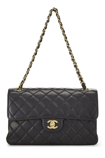 Chanel,  Black Quilted Lambskin Double Sided Classic Flap Medium, Black